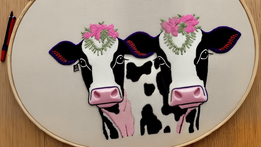 Cow Embroidery Design