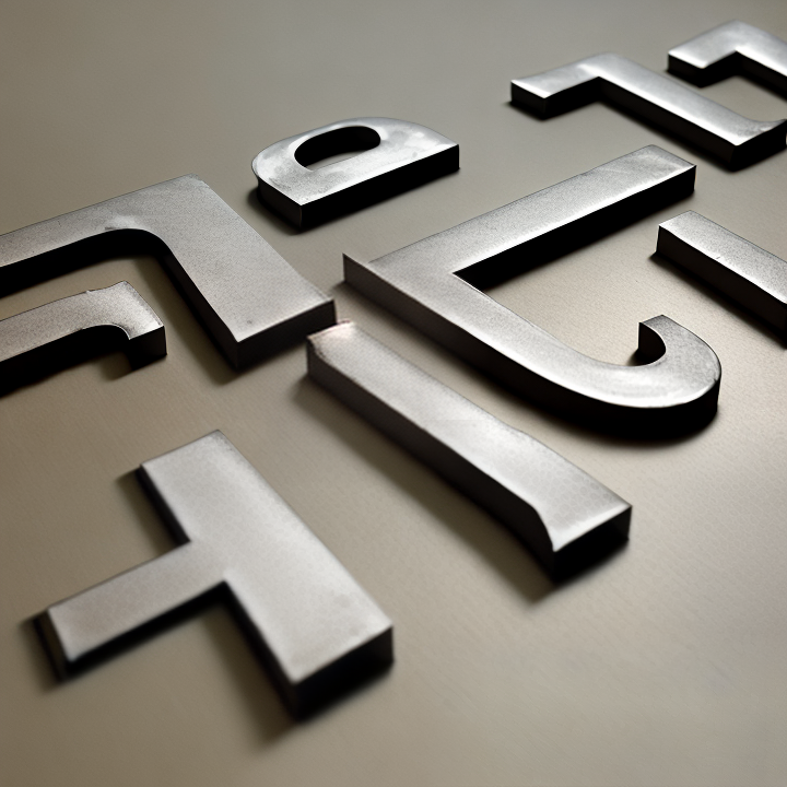 flat metal letters