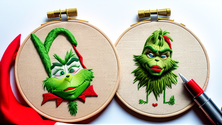 grinch embroidery design