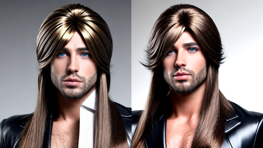 mens long hair wig
