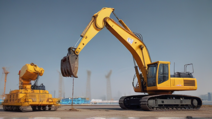 lifting an excavator with a crane