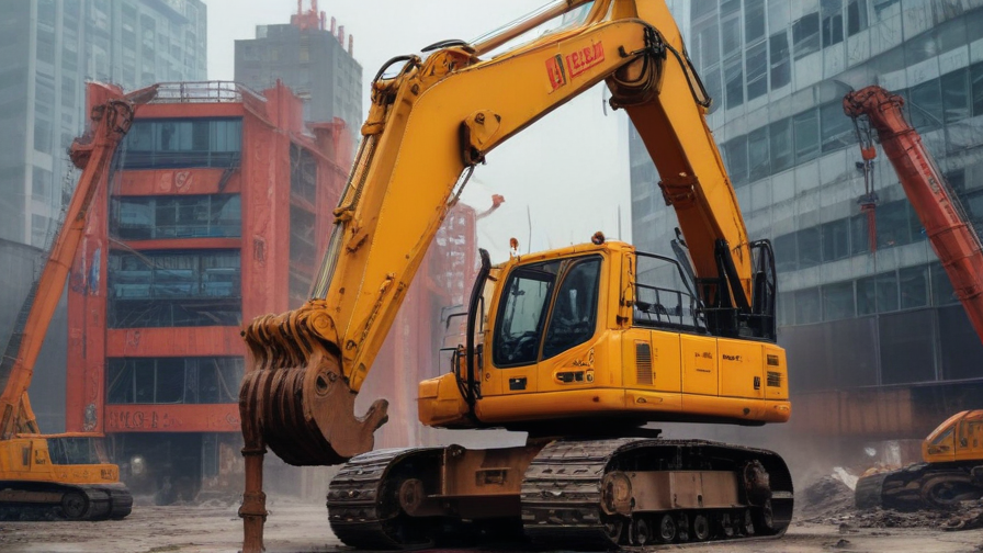 lifting an excavator with a crane