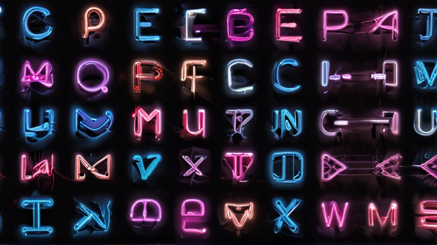 neon light alphabet