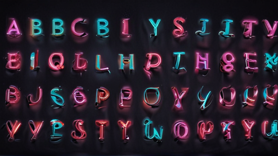 neon light alphabet