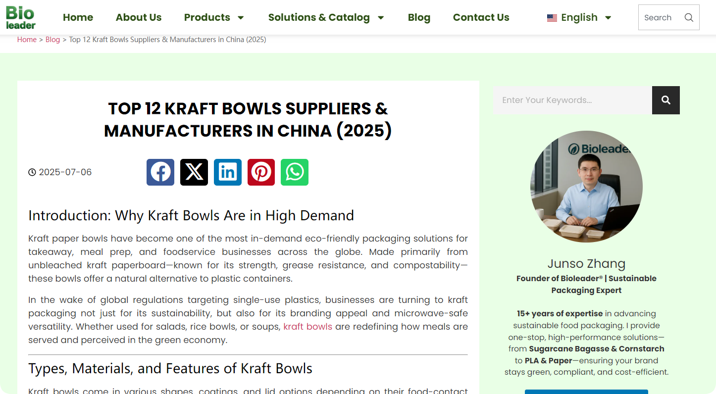 Kraft salad bowls with lids, PLA-lined paper containers, sugarcane bagasse trays