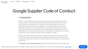 Google - Supplier Integrity Standards