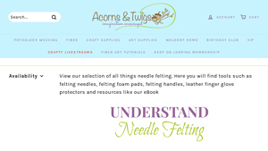 Acorns and Twigs - Needle Felting Beginner Kit