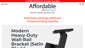 Affordable Stair Parts - Modern Heavy-Duty Wall-Rail Bracket