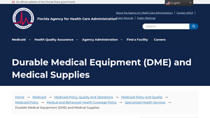 Florida Medicaid - Durable Medical Equipment & Supplies