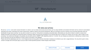 Manufacturer - Key Abbreviation