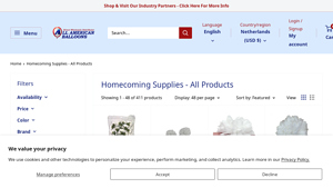 All American Balloons - Homecoming Supplies