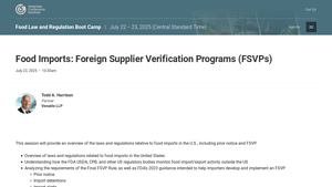 American Conference - Food Imports FSVPs Session