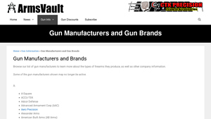 Armsvault - Gun Manufacturers & Brands