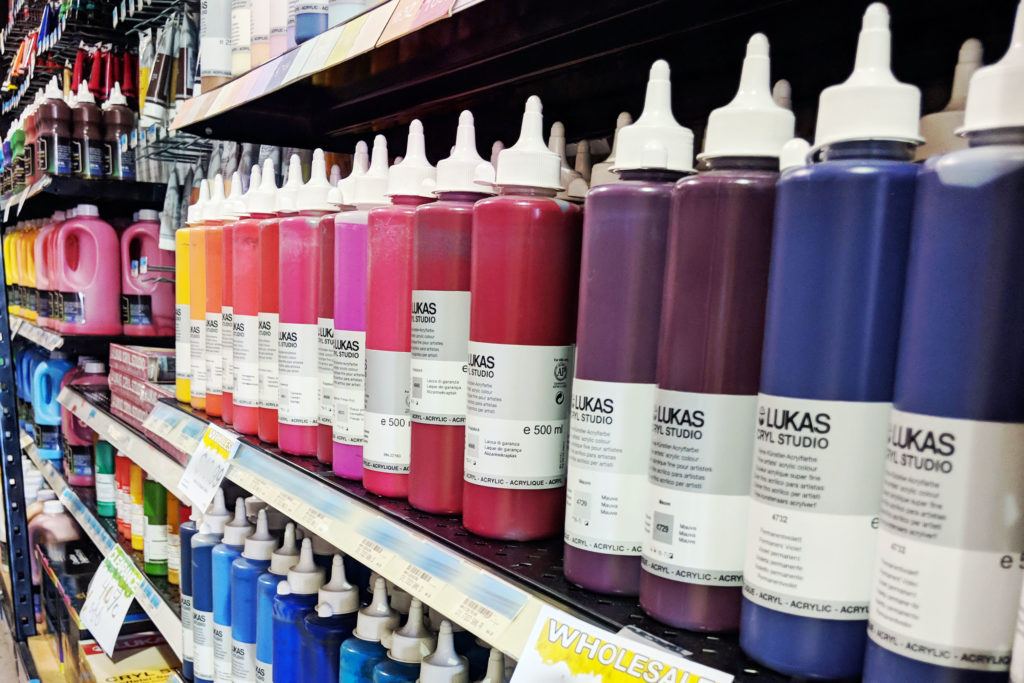 A stock image illustrating art supplies wholesale concepts