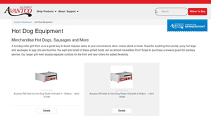 Avantco Equipment - Hot Dog Roller Grills