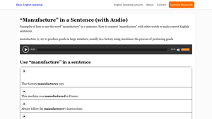 Basic English Speaking - Manufacturing Explained