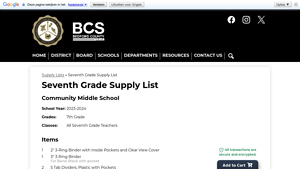 Bedford K12 - Essential School Supplies