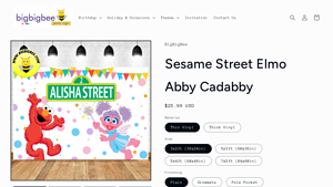 Big Big Bee - Custom Sesame Street Elmo Birthday Backdrop
