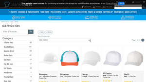 Blank Shirts - Bulk White Hats