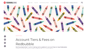 Redbubble - Account Tiers and Fees