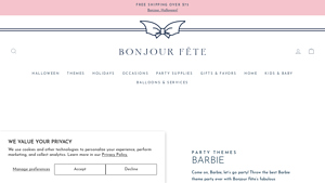 Bonjour Fête - Barbie Party Supplies