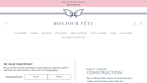 Bonjour Fête - Construction Party Supplies