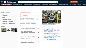 Automotive Industry - Key Products