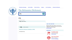 Britannica - Manufacturing Overview