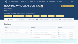 Roofing Wholesale Co Inc - General Freight & Building Materials