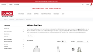 Burch Bottle - 16 oz Clear Glass Boston Round Bottle