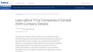 Car Companies - Key Players in Canada