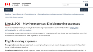 Canada - Eligible Moving Expenses