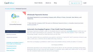 Wholesale Payments - Automatic Surcharging Program