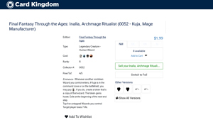 Final Fantasy - Inalla, Archmage Ritualist
