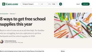 Care.com - Free School Supplies and Backpacks