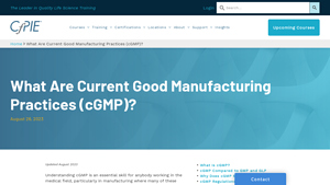 CfPIE - cGMP Training Certifications