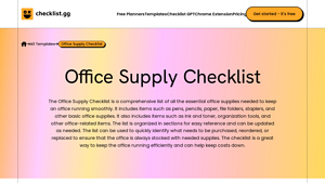 Checklist.gg - Essential Office Supplies
