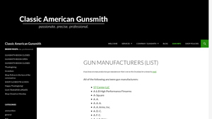 Classic American Gunsmith - Gun Manufacturers List