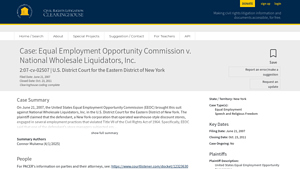 Equal Employment Opportunity Commission - National Wholesale Liquidators Case