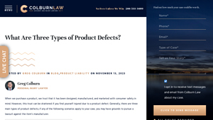 Colburn Law - Key Product Defects