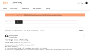 Etsy - Wholesale Pricing Insights