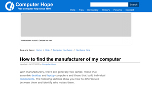 Computer Hope - Computer Manufacturer Information