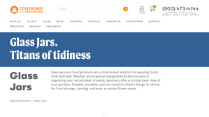 Container and Packaging - Glass Jars