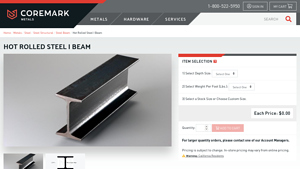 CoreMark Metals - Hot Rolled Steel I Beams