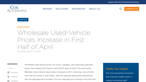 Cox Automotive - Used Vehicle Price Trends