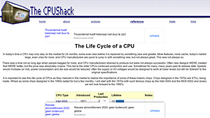 Cpushack - CPU Life Cycle Insights
