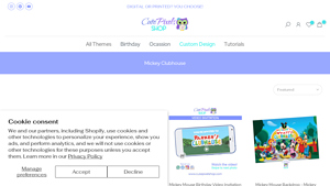 Cute Pixel Shop - Mickey Mouse Birthday Invitations