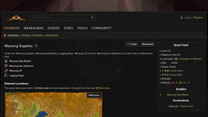 Warsong Supplies - Key Items and Rewards