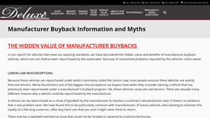 Deluxe Auto Sales - Manufacturer Buyback Vehicles