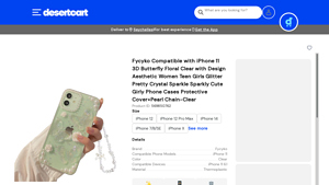 Fycyko - 3D Butterfly Floral Clear Case for iPhone 11